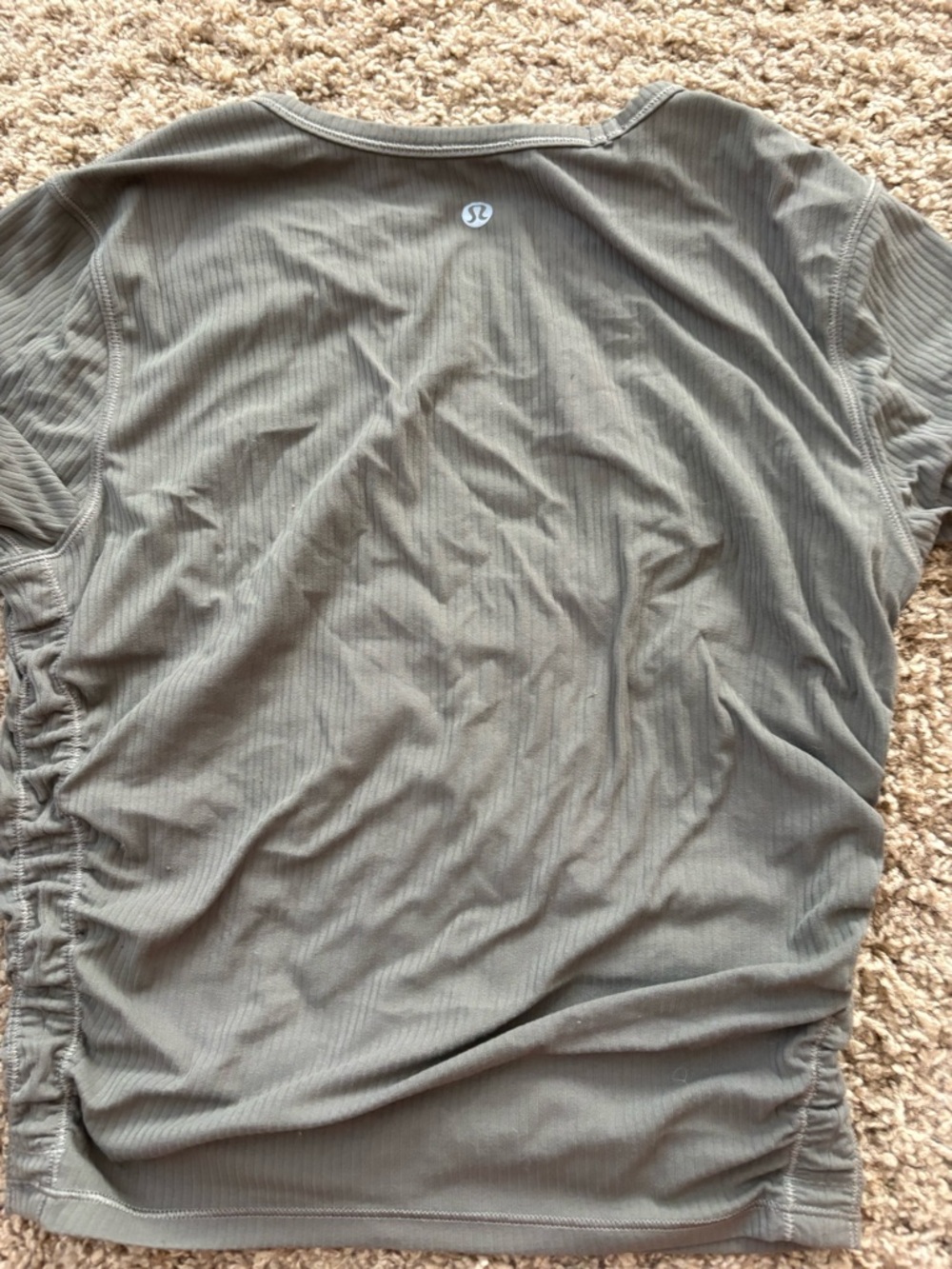 Women’s Short Sleeve Ruched Ribbed Top - Olive Green lululemon